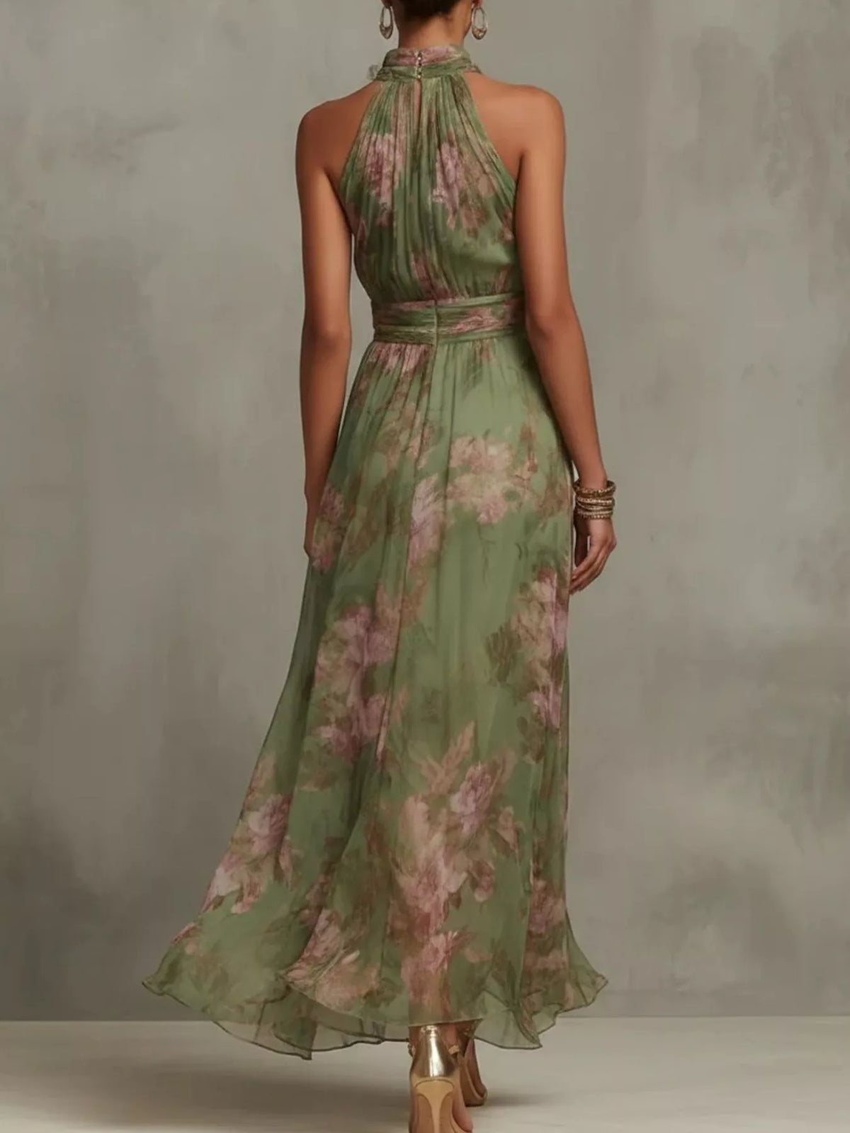 Trendsi Floral Print Sleeveless Maxi Dress -