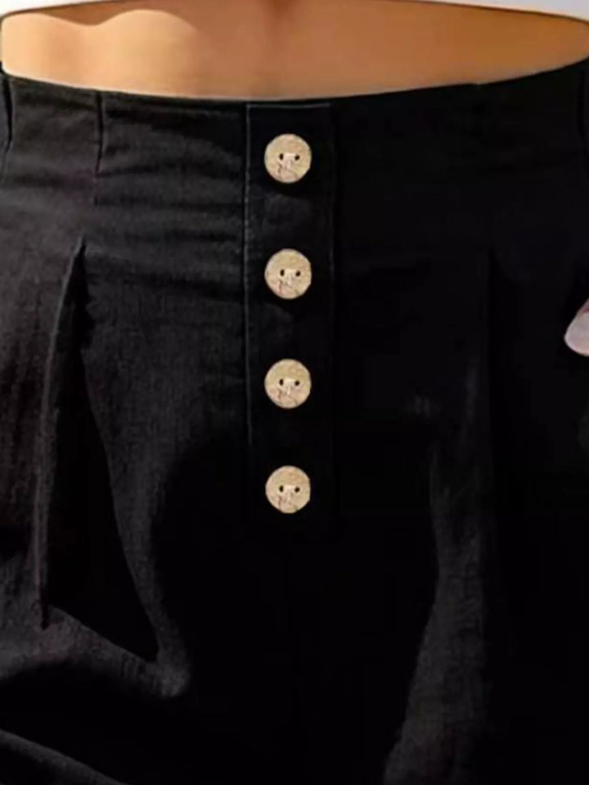 Trendsi Button Fly High Waist Shorts -