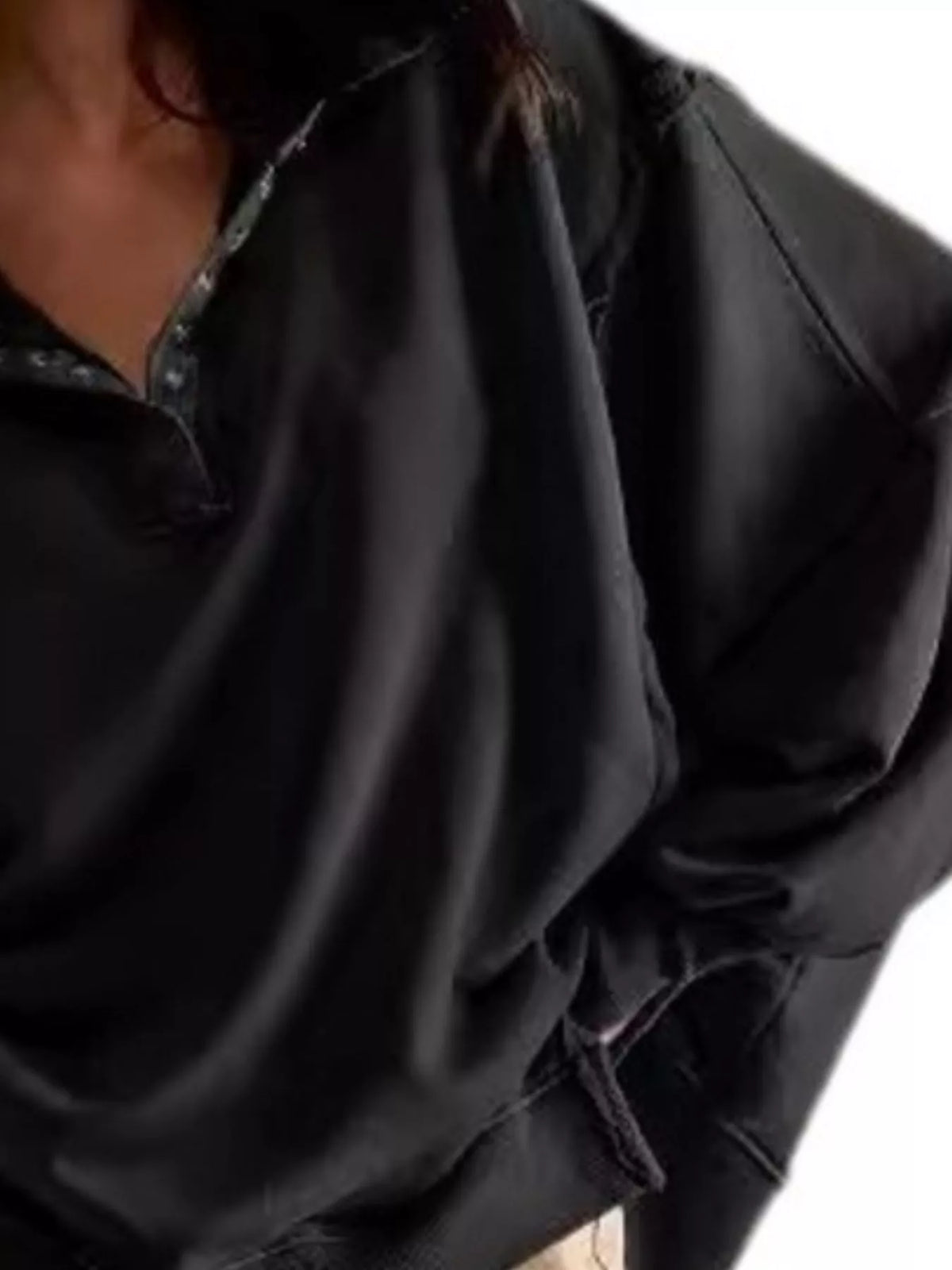 Trendsi Snap-Button Dropped Shoulder Sweatshirt -
