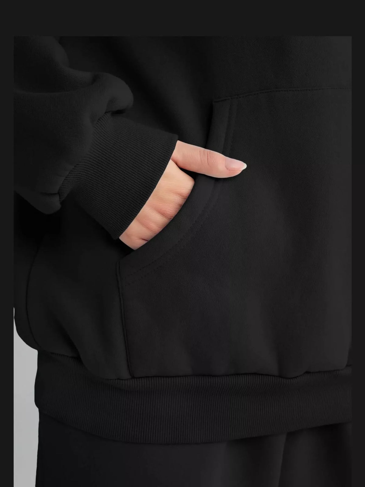 Kangaroo Pocket Hoodie and Joggers Set — construction details