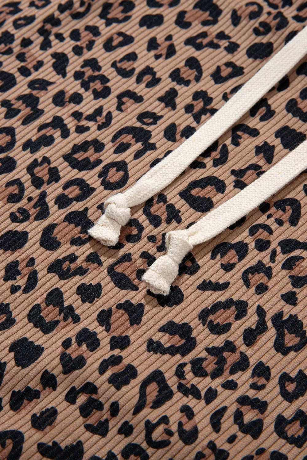 Trendsi Leopard Print Quarter-Zip Hoodie -