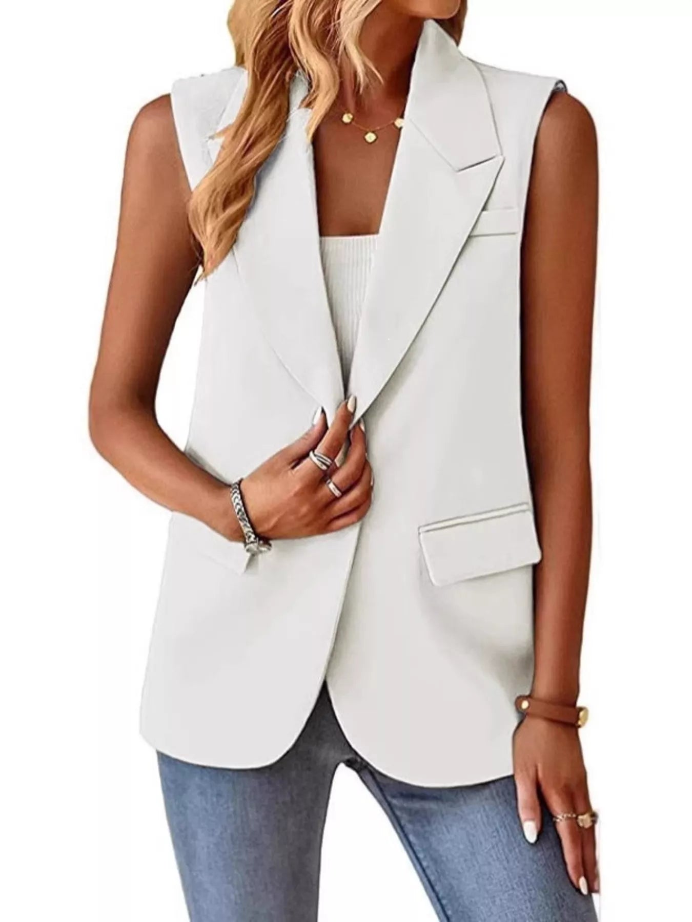 Trendsi One Button Blazer Vest -