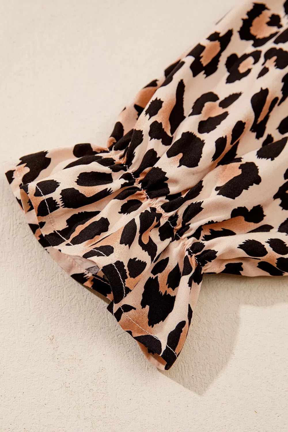 Trendsi Leopard Print Tie-Neck Blouse -