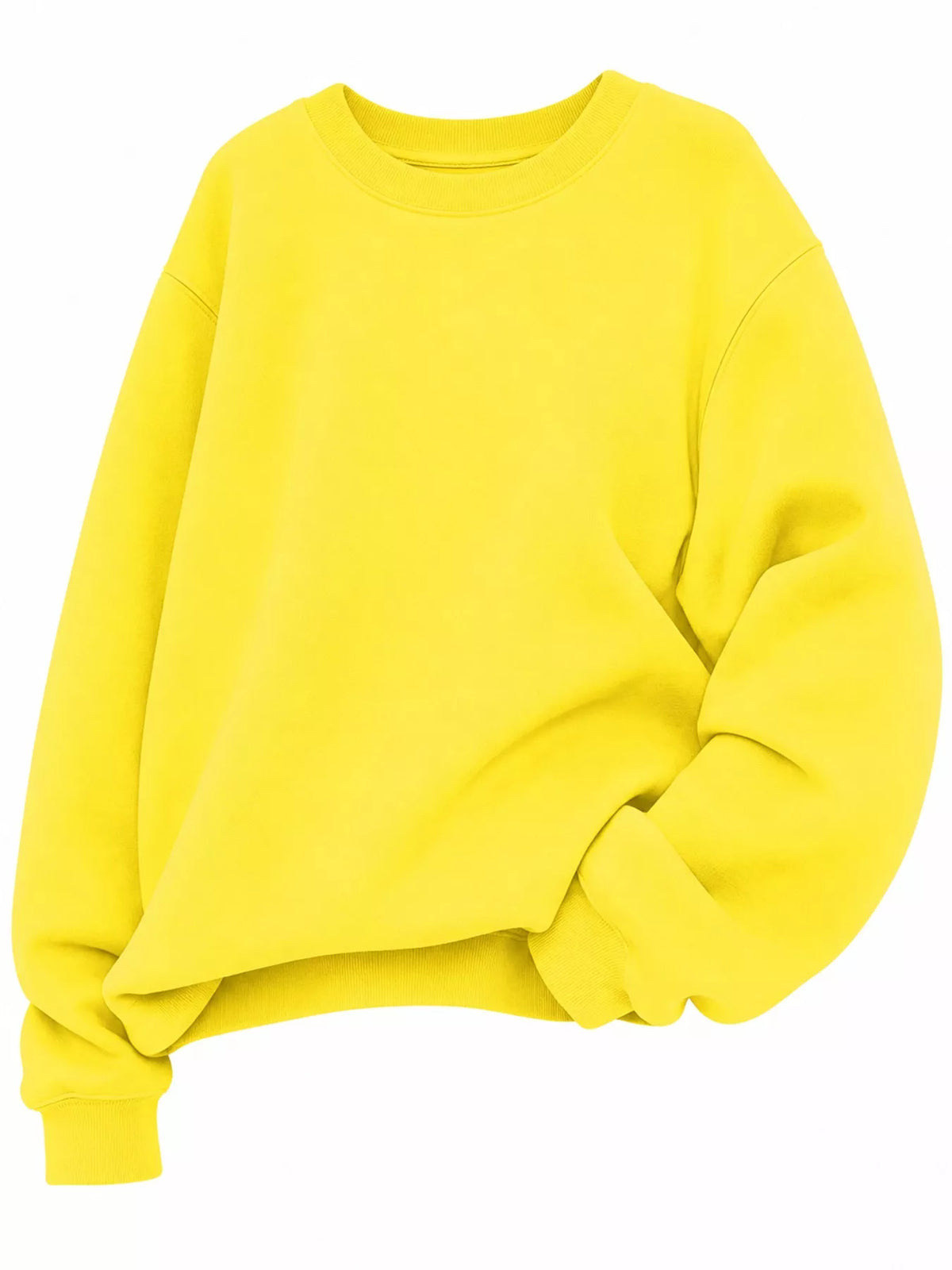 Pullover sweatshirt, yellow flat front