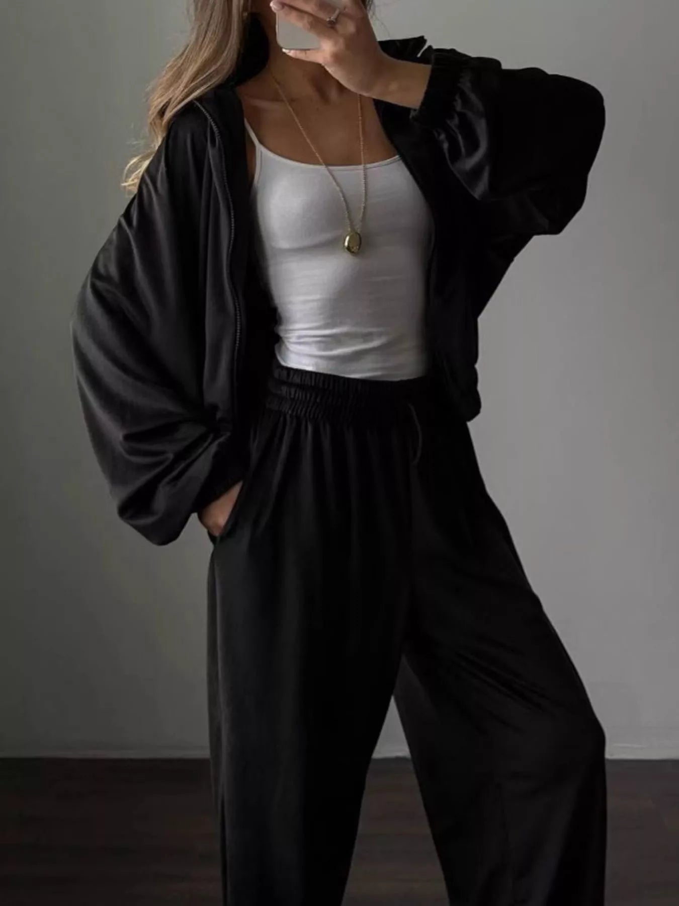 Trendsi Zip-Up Hoodie and Joggers Set -