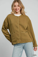 Trendsi Umgee Textured Jacquard Jacket -