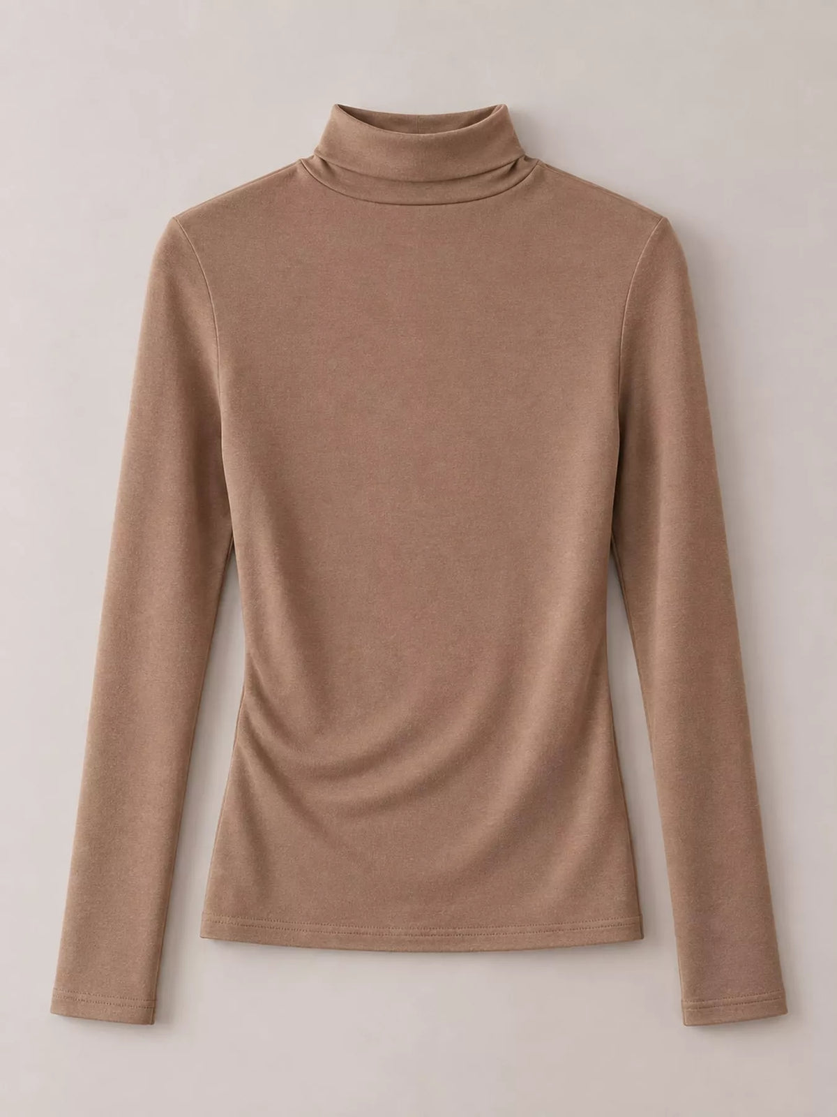 Slim-Fit Mock Neck Long Sleeve T-Shirt — garment front