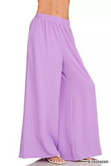 Trendsi Zenana Woven Airflow Twisted Top & Wide Leg Pants Set -