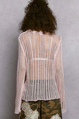Trendsi POL Openwork Round Neck Knit Cover Up -