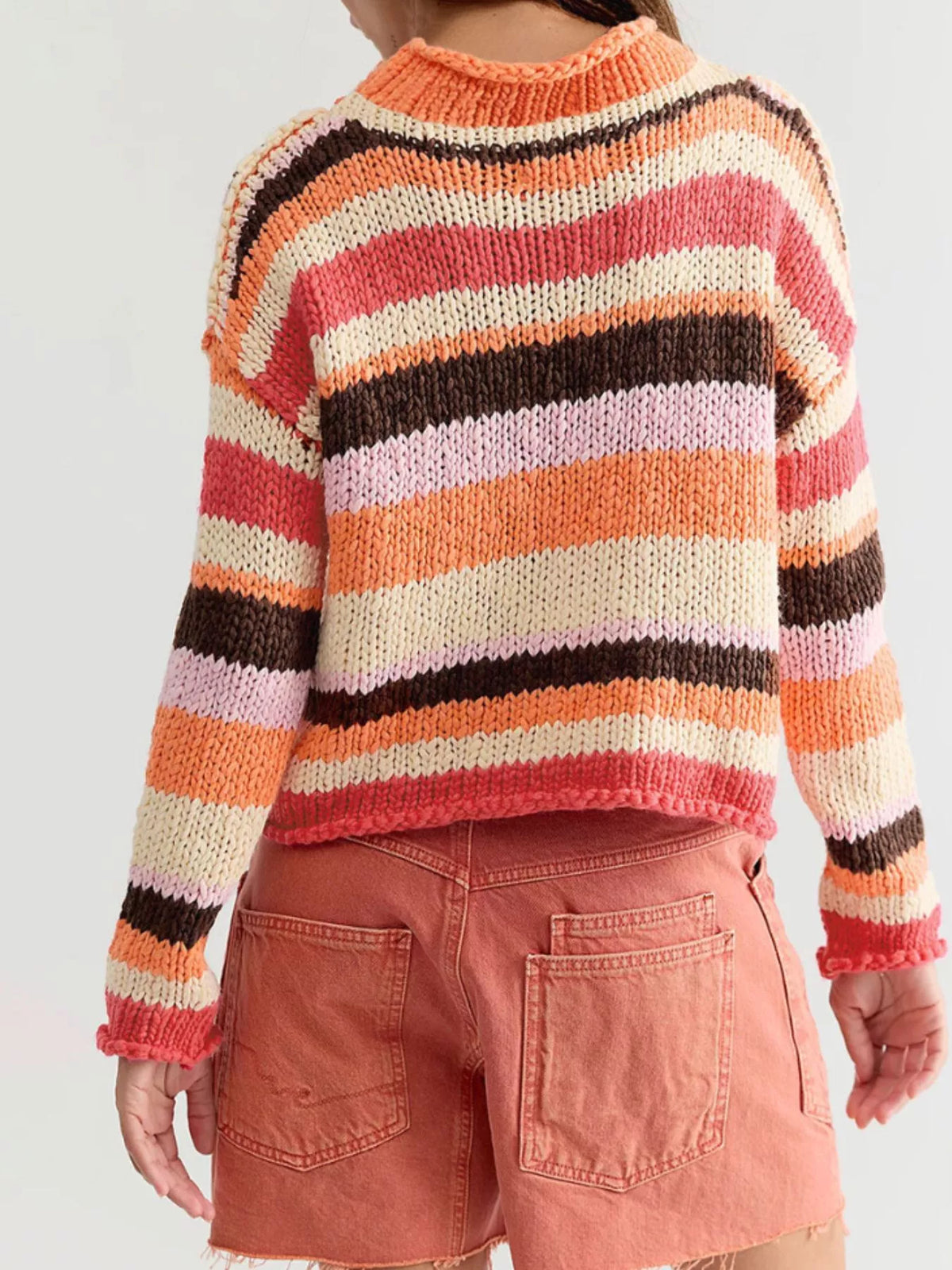 Trendsi Chunky Knit Striped Sweater -