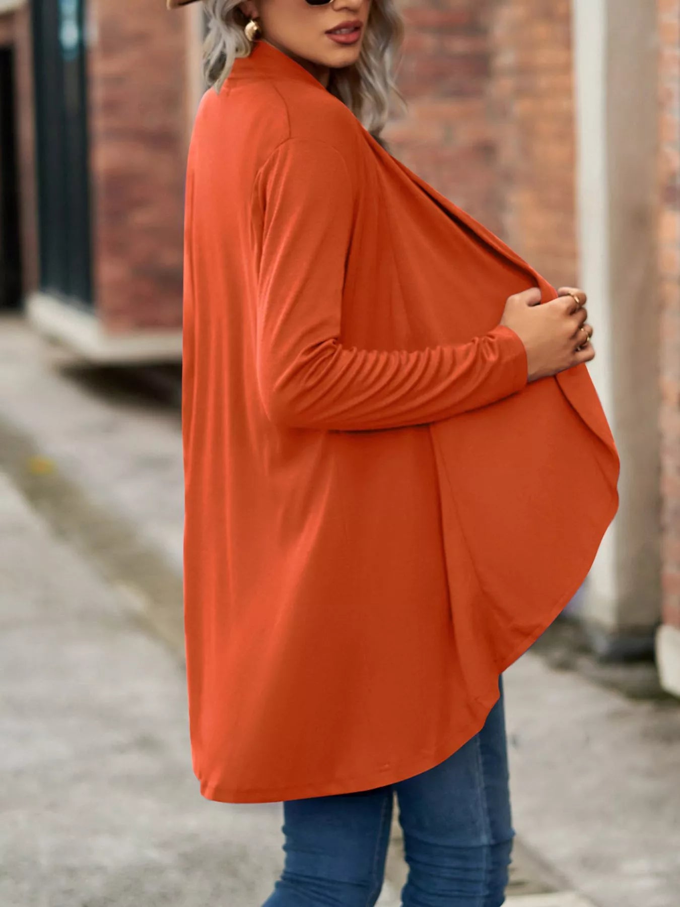 Trendsi Open-Front Dropped Shoulder Cardigan -
