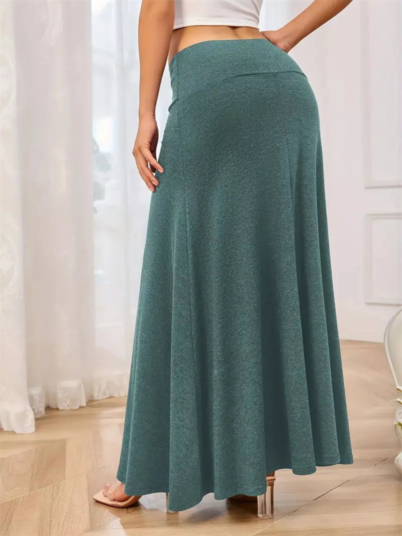 Trendsi Flowy Maxi Skirt with Wide Waistband -