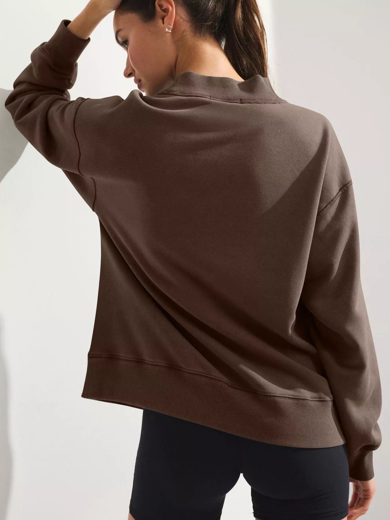 Trendsi Mock Neck Oversized Sweatshirt -