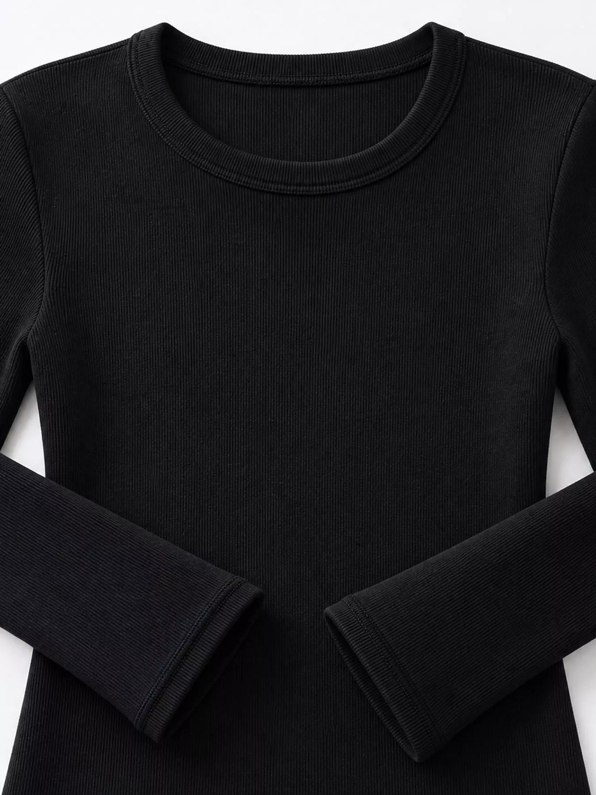 Slim-Fit Long Sleeve Crew Neck T-Shirt — garment construction details