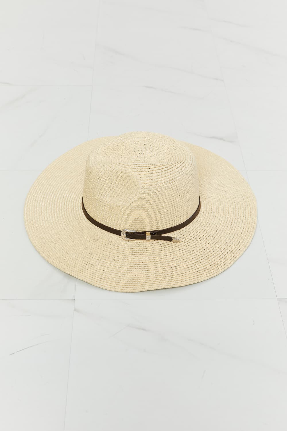 Women's Boho Fedora Hat Polyester Belt Buckle Detail Adjustable Strap — product view 4