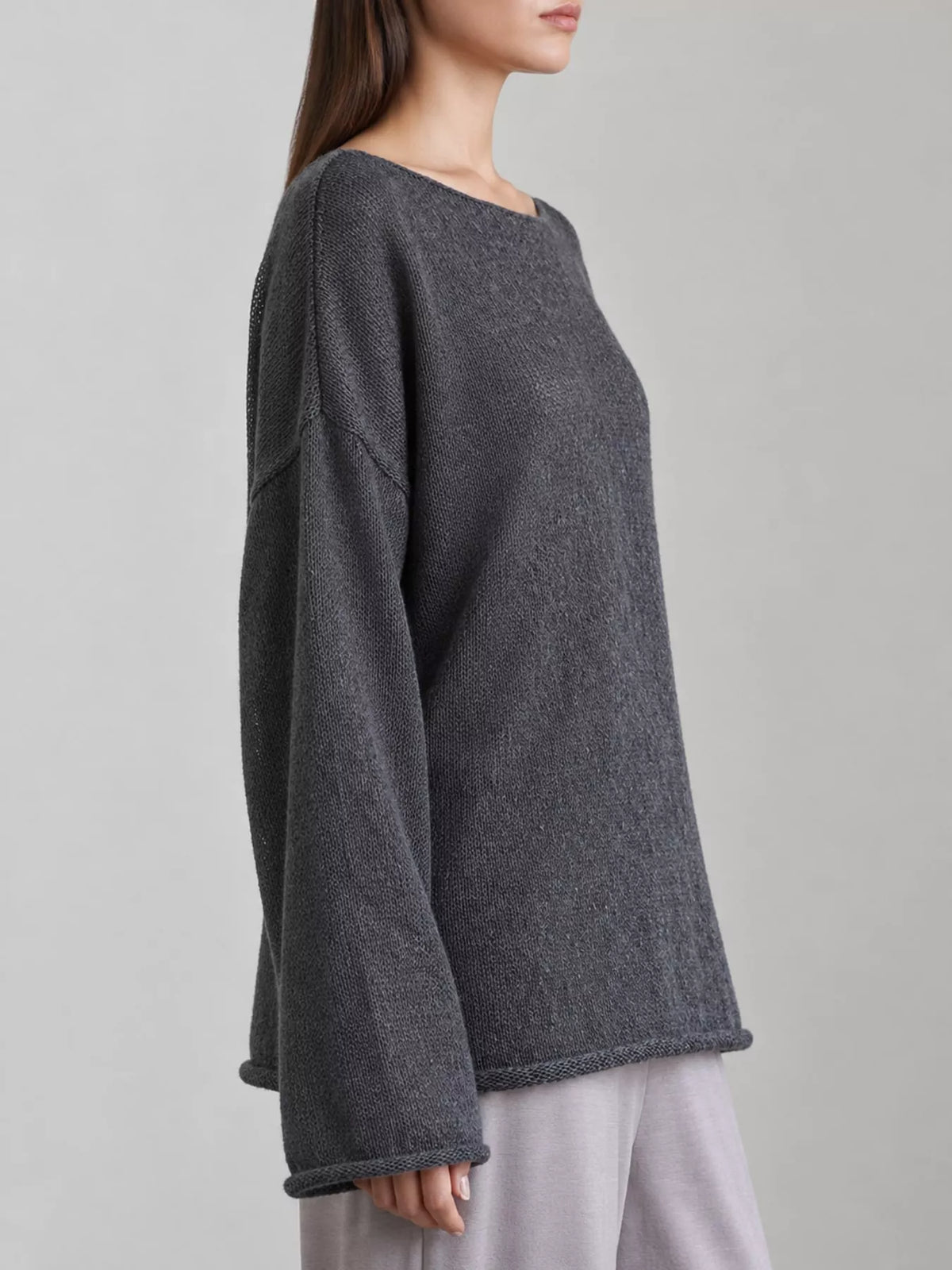 Knit cover-up, gray side