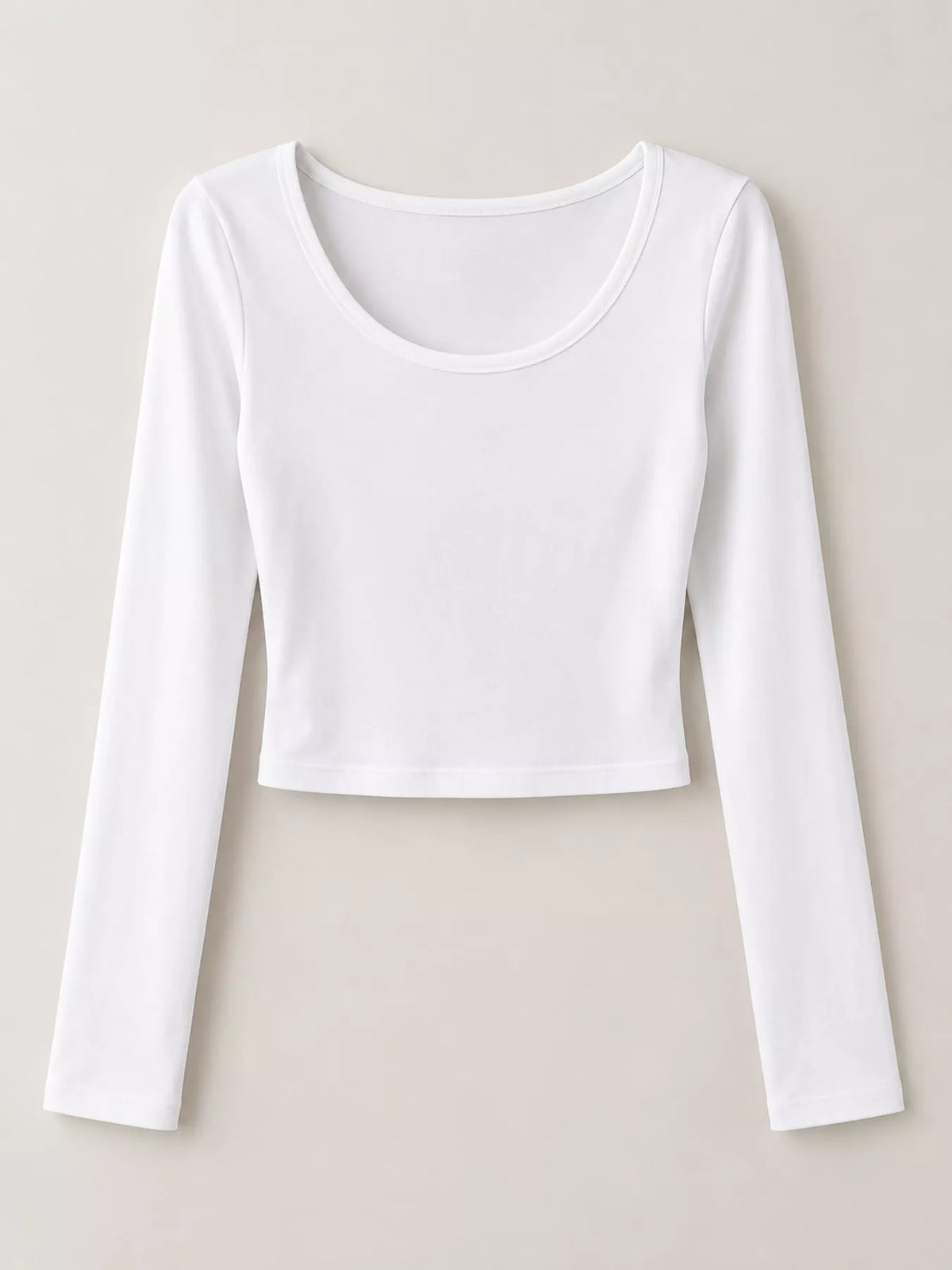 White u-neck cropped t-shirt