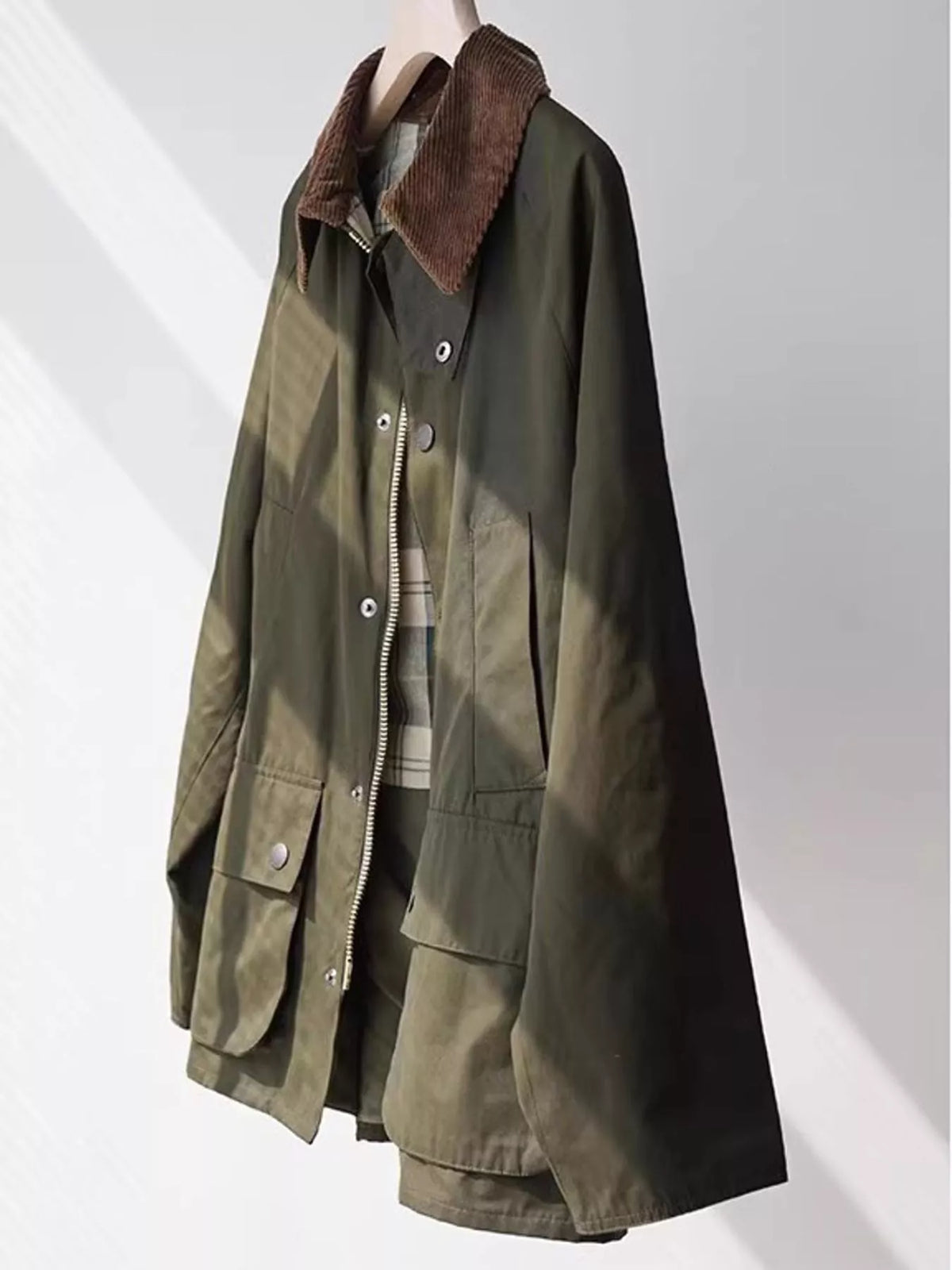 Corduroy Collar Zip-Up Jacket — garment front