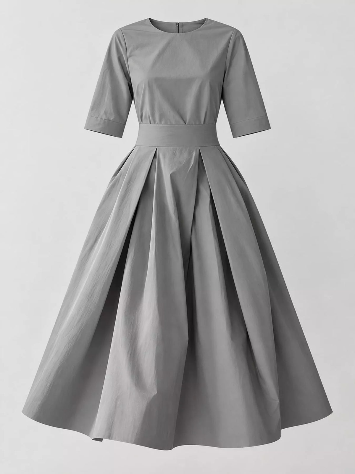 Round neck short sleeve midi dress, product view
