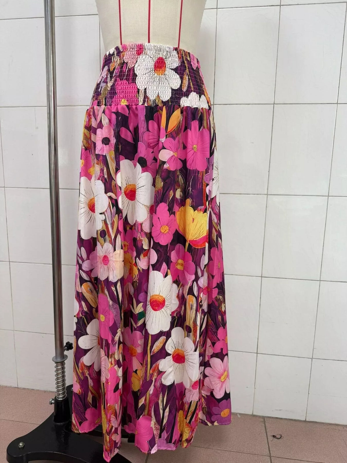 Trendsi Floral Print High-Waisted Maxi Skirt -