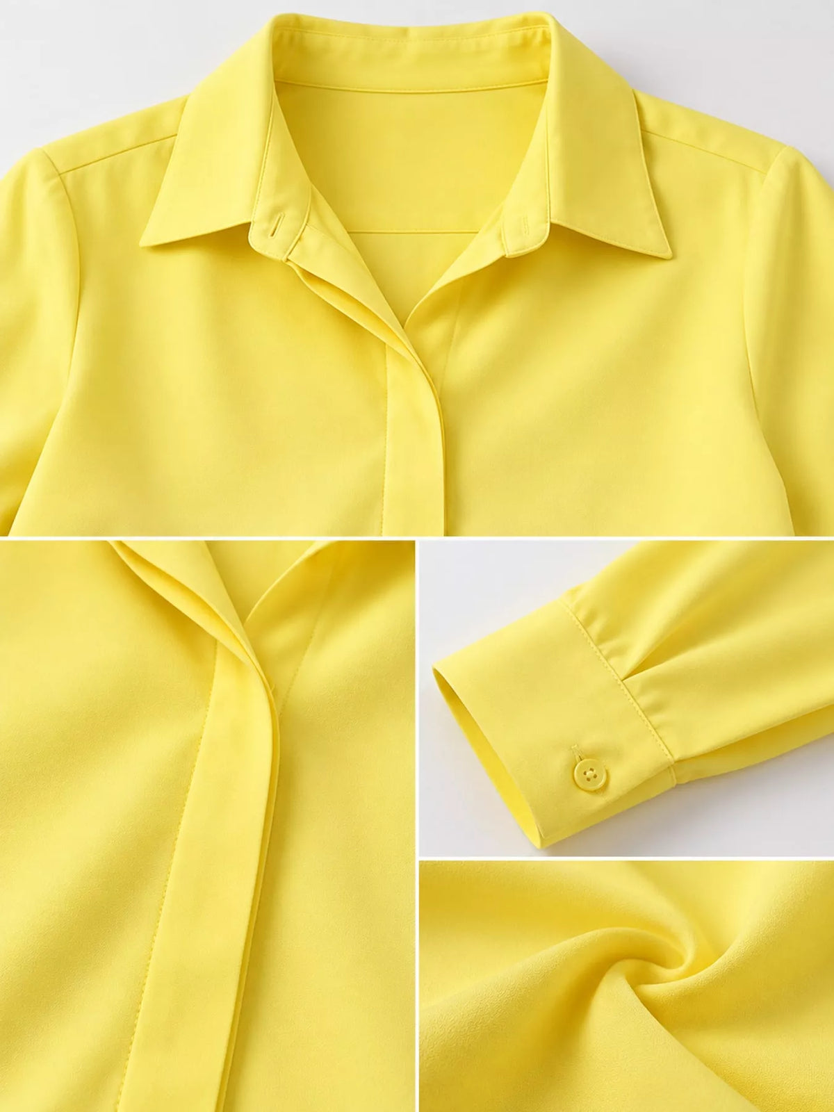 Button-up shirt, yellow detail collage