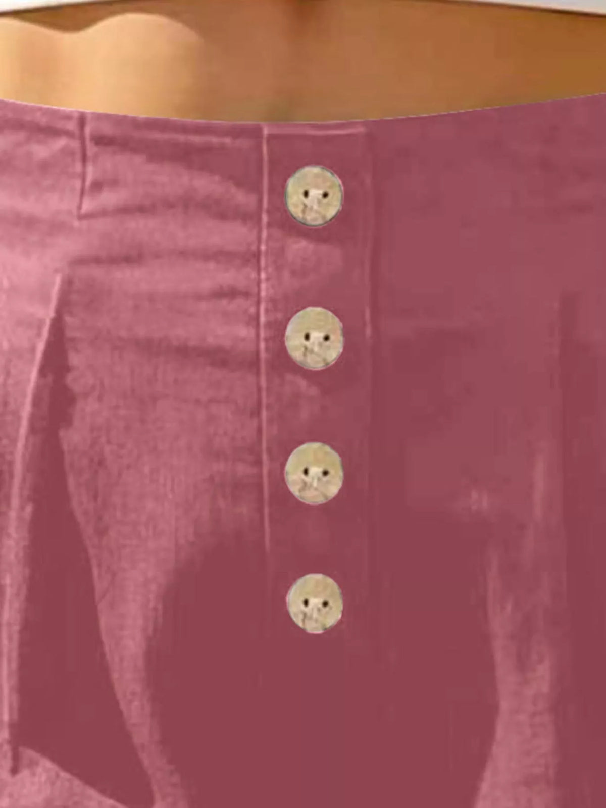 Trendsi Button Fly High Waist Shorts -