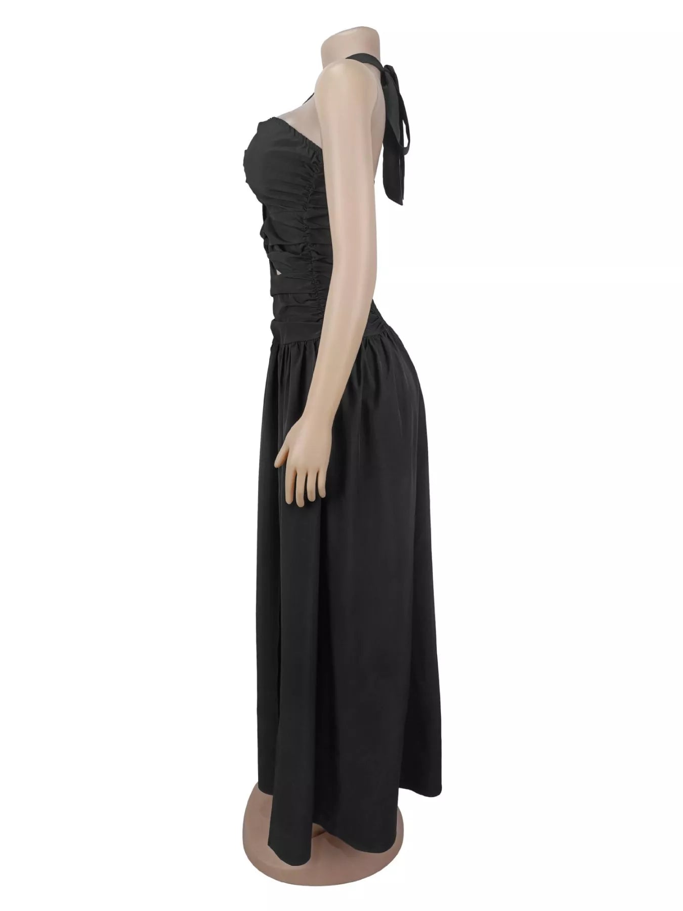 Trendsi Halter Neck Cut-Out Maxi Dress with Front Slit -