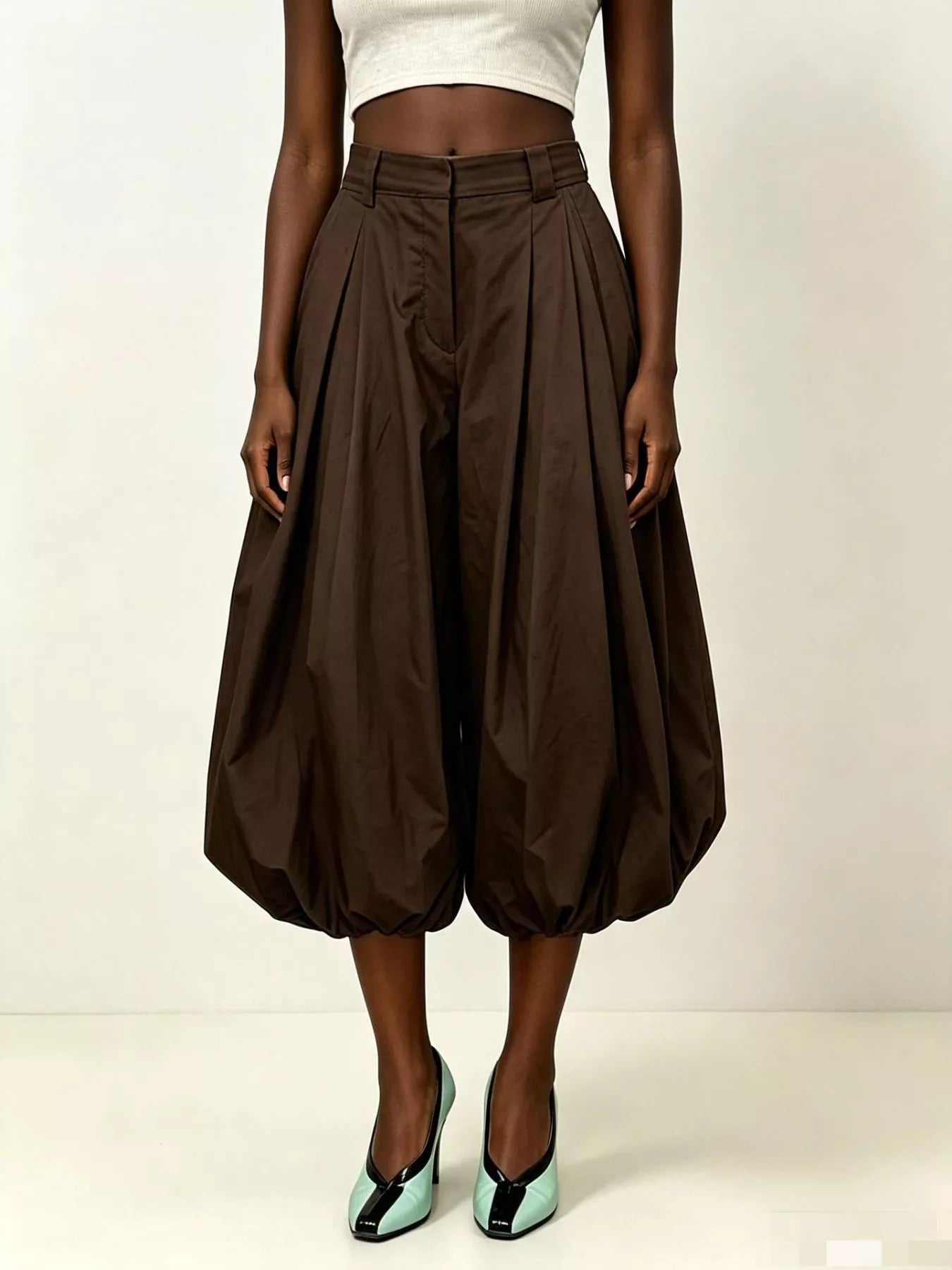 Trendsi High-Waisted Ruched Balloon Pants -