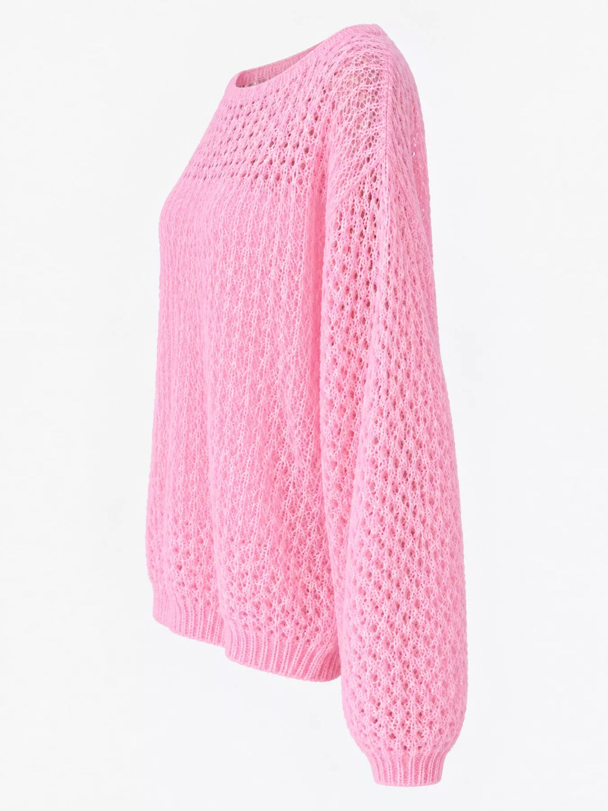 Pink openwork knit cover-up top
