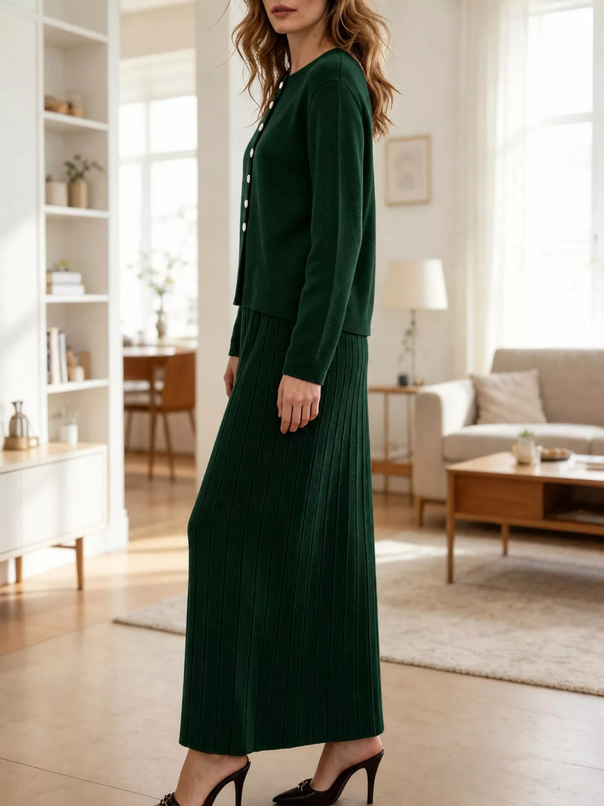 Cardigan and skirt set