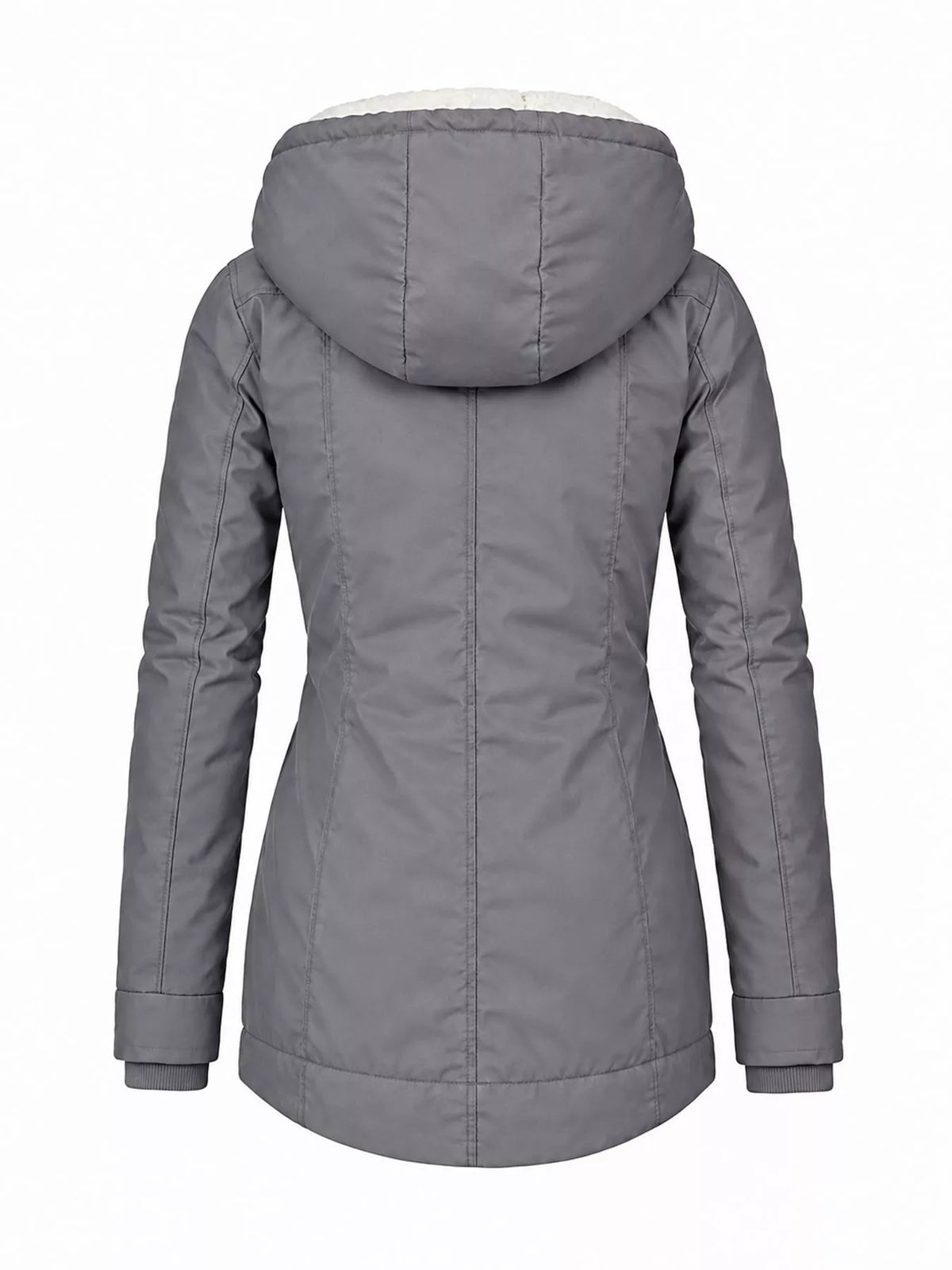 Sherpa-Lined Hooded Jacket — back view