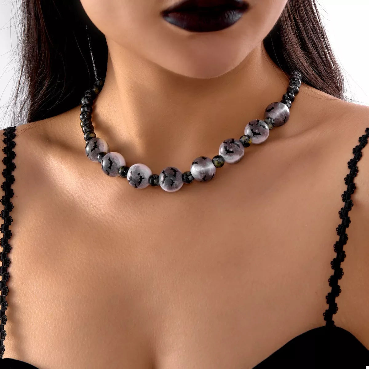 Trendsi Halloween Beaded Necklace and Bracelet Set -