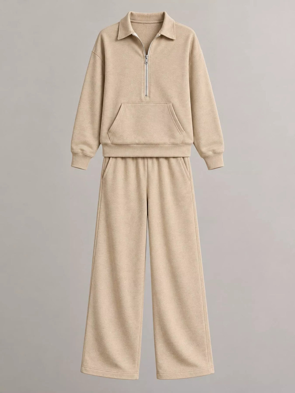 Collared long sleeve outfit set, product view