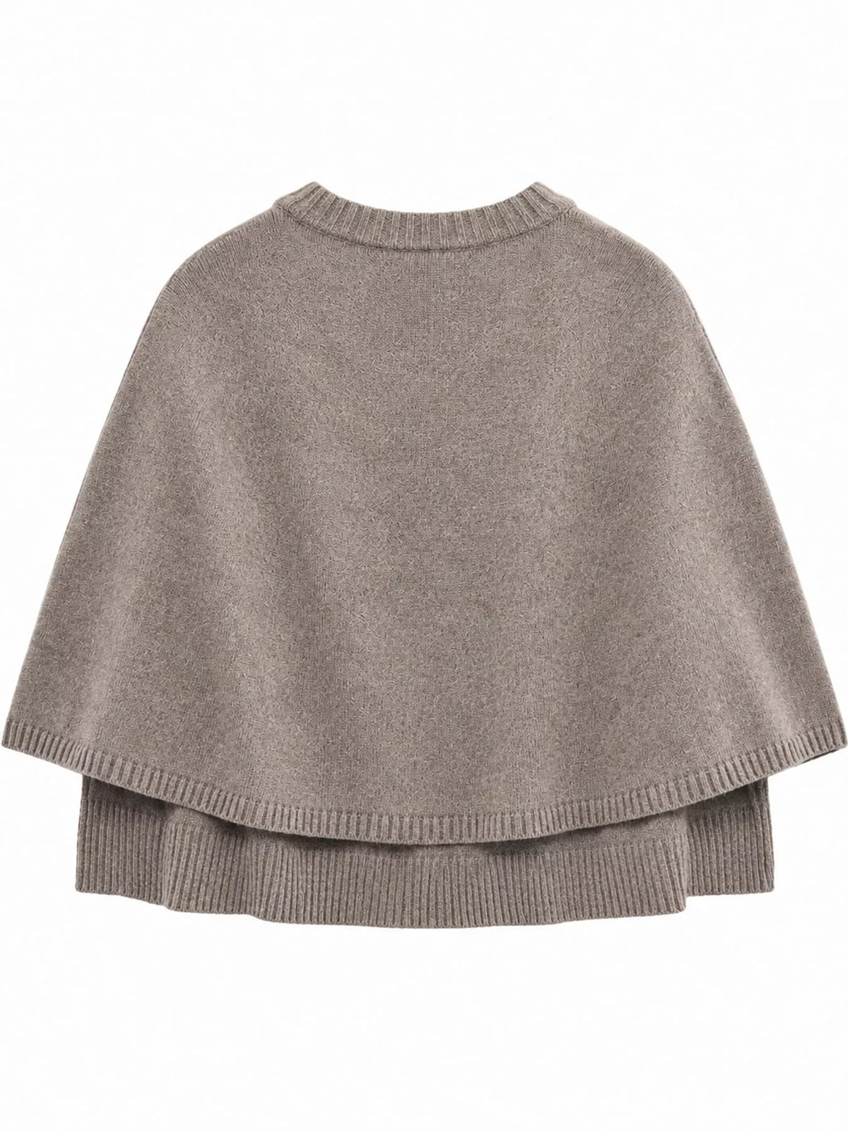 Button-Front Knit Cape Cardigan — back view