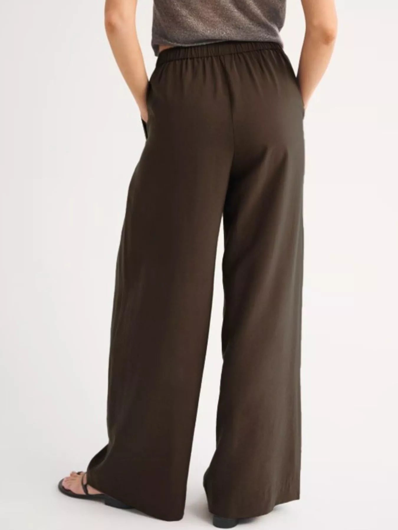 Trendsi Elastic Waist Relaxed Fit Pants -