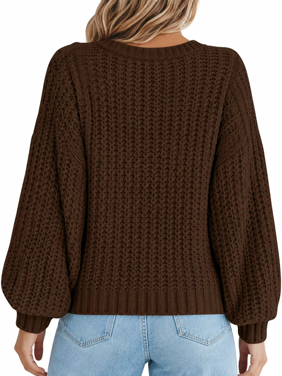 Button cardigan, brown back