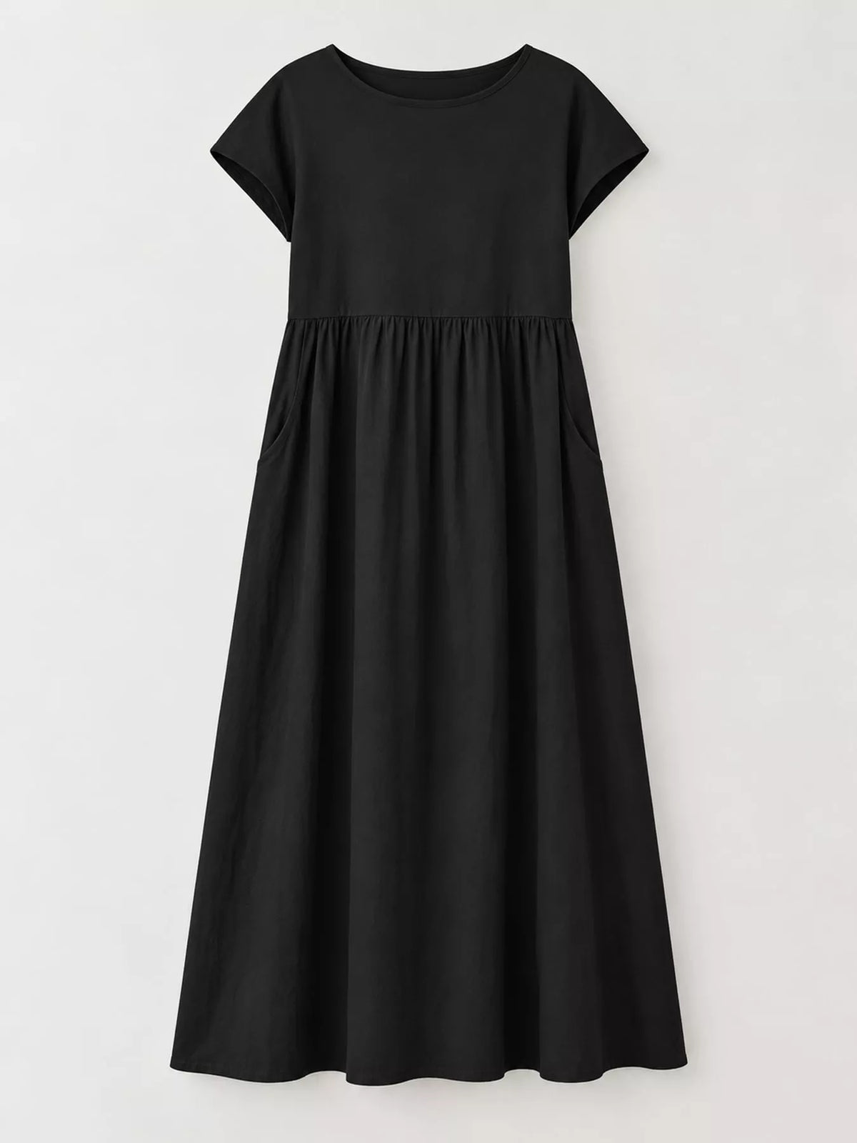 Round neck short sleeve midi dress, product view
