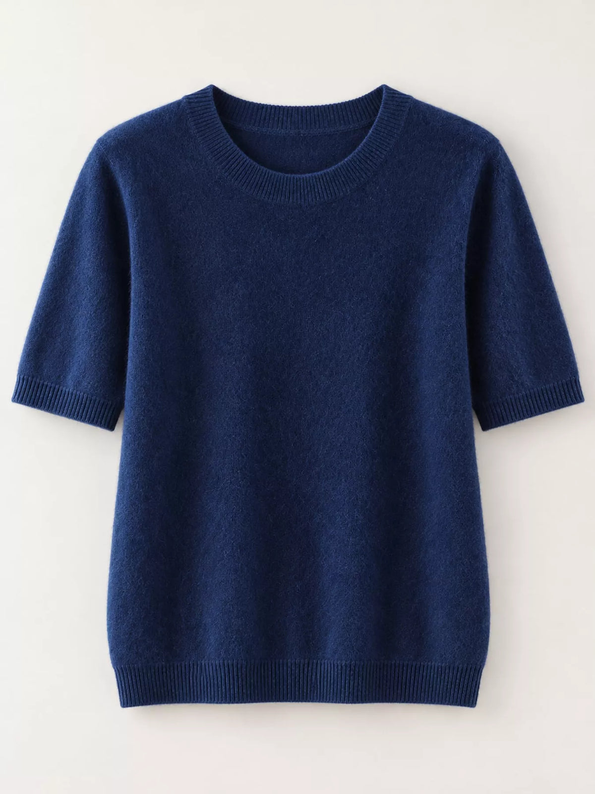 Seaweed Blue round neck short-sleeve sweater