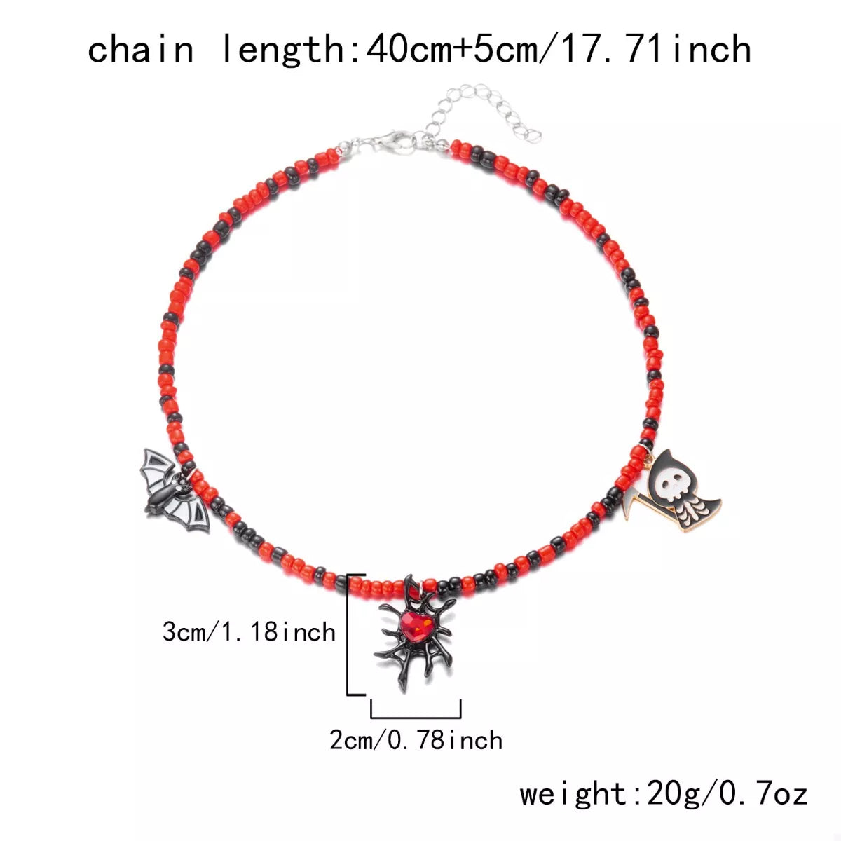 Trendsi Halloween Spider Web Beaded Necklace -