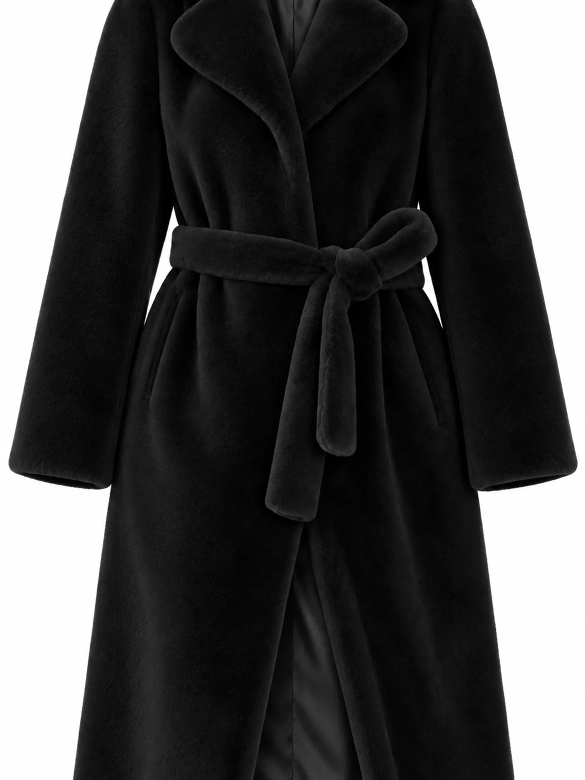 Faux Fur Longline Coat — garment front