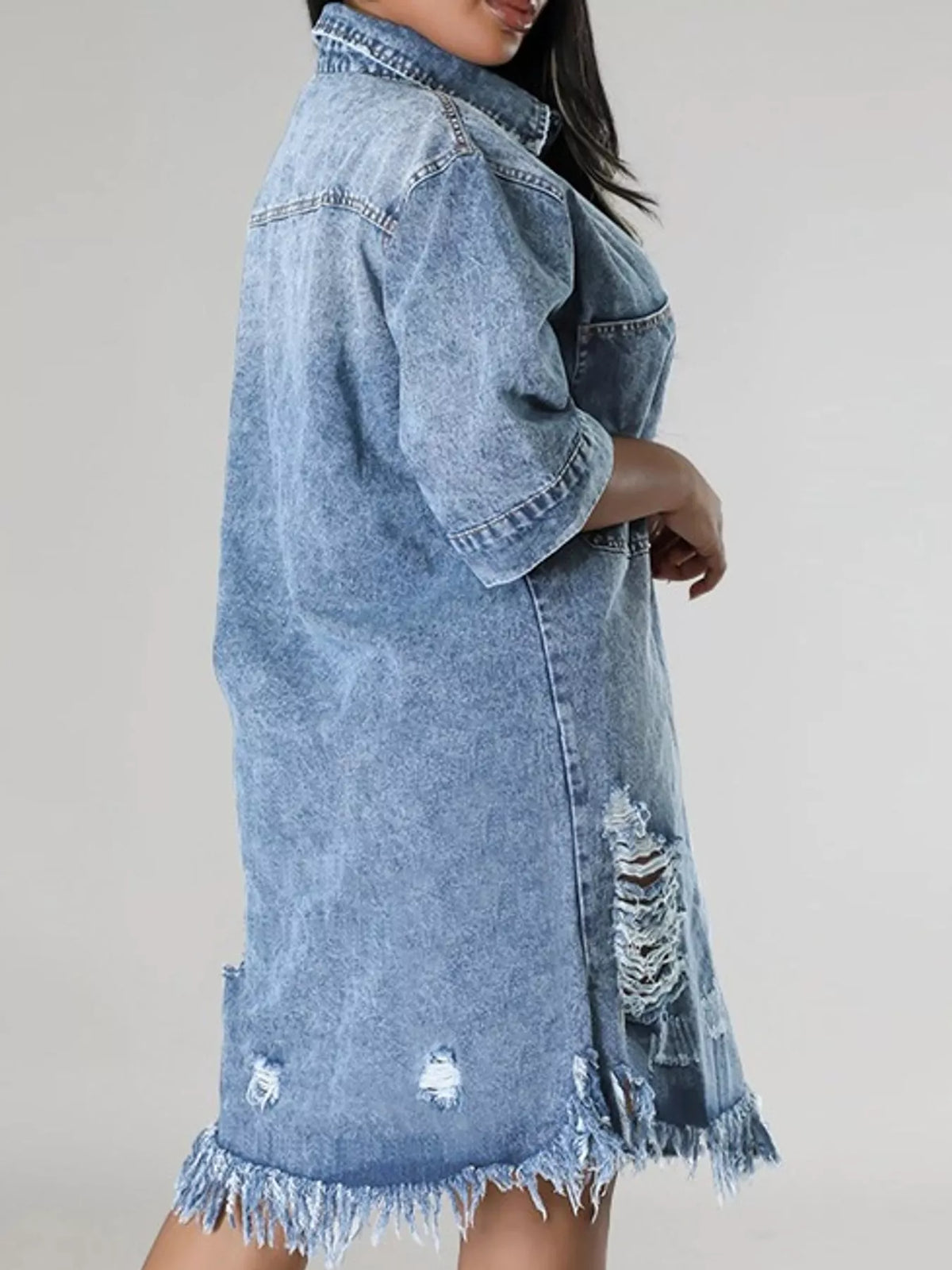 Denim dress, light blue side
