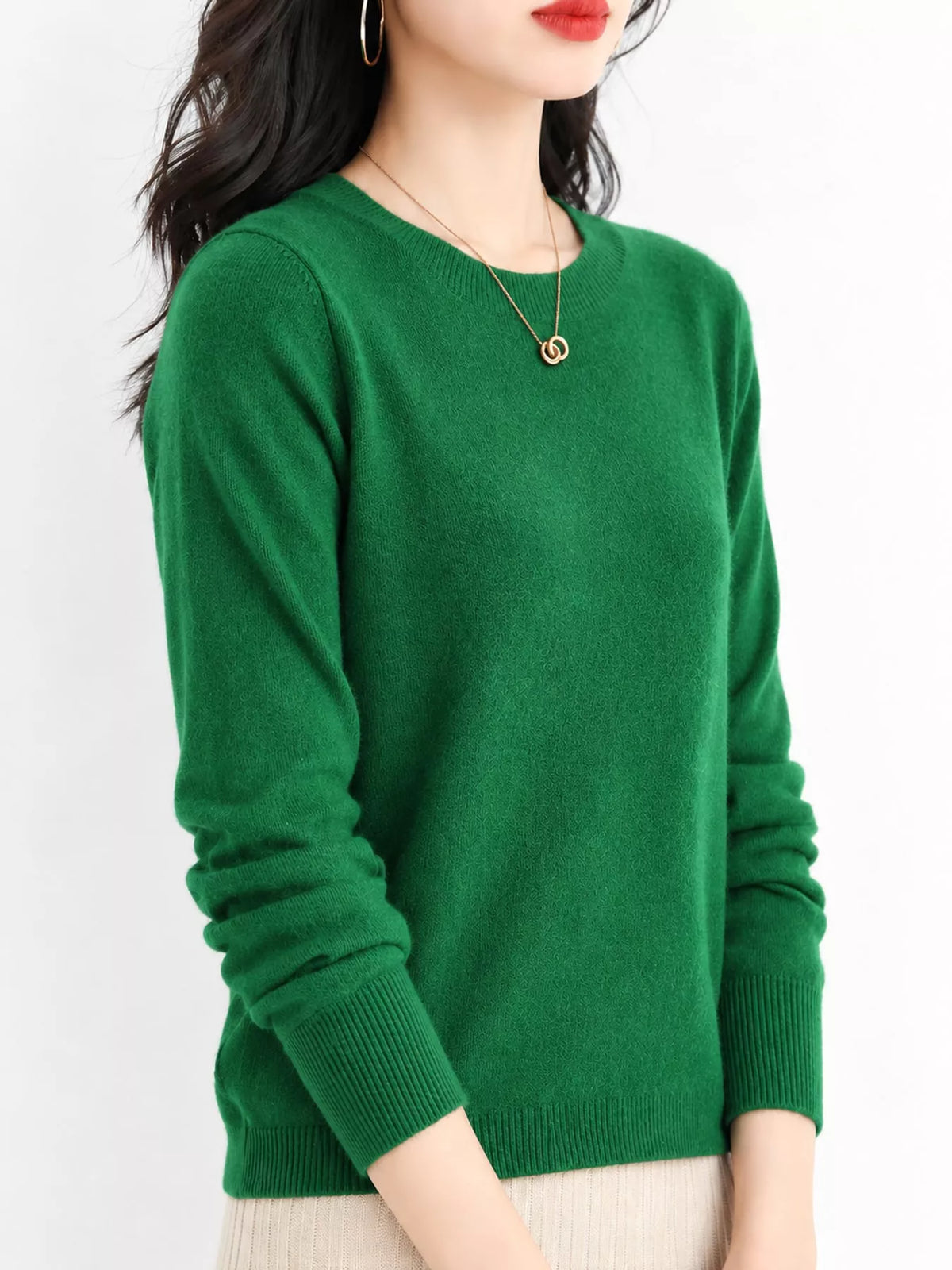 Crew Neck Long Sleeve Sweater — side view