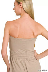Trendsi Zenana Tube Top Jumpsuit with Drawstring Waist -