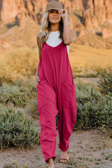 Trendsi Double Take Full Size V-Neck Sleeveless Jumpsuit with Pockets -
