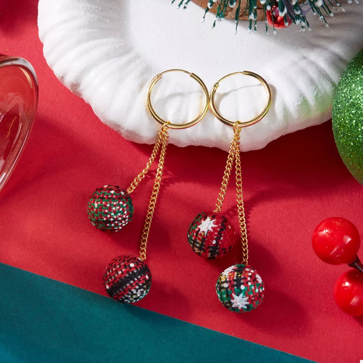 Trendsi 18K Gold-Plated Ball Drop Earrings -