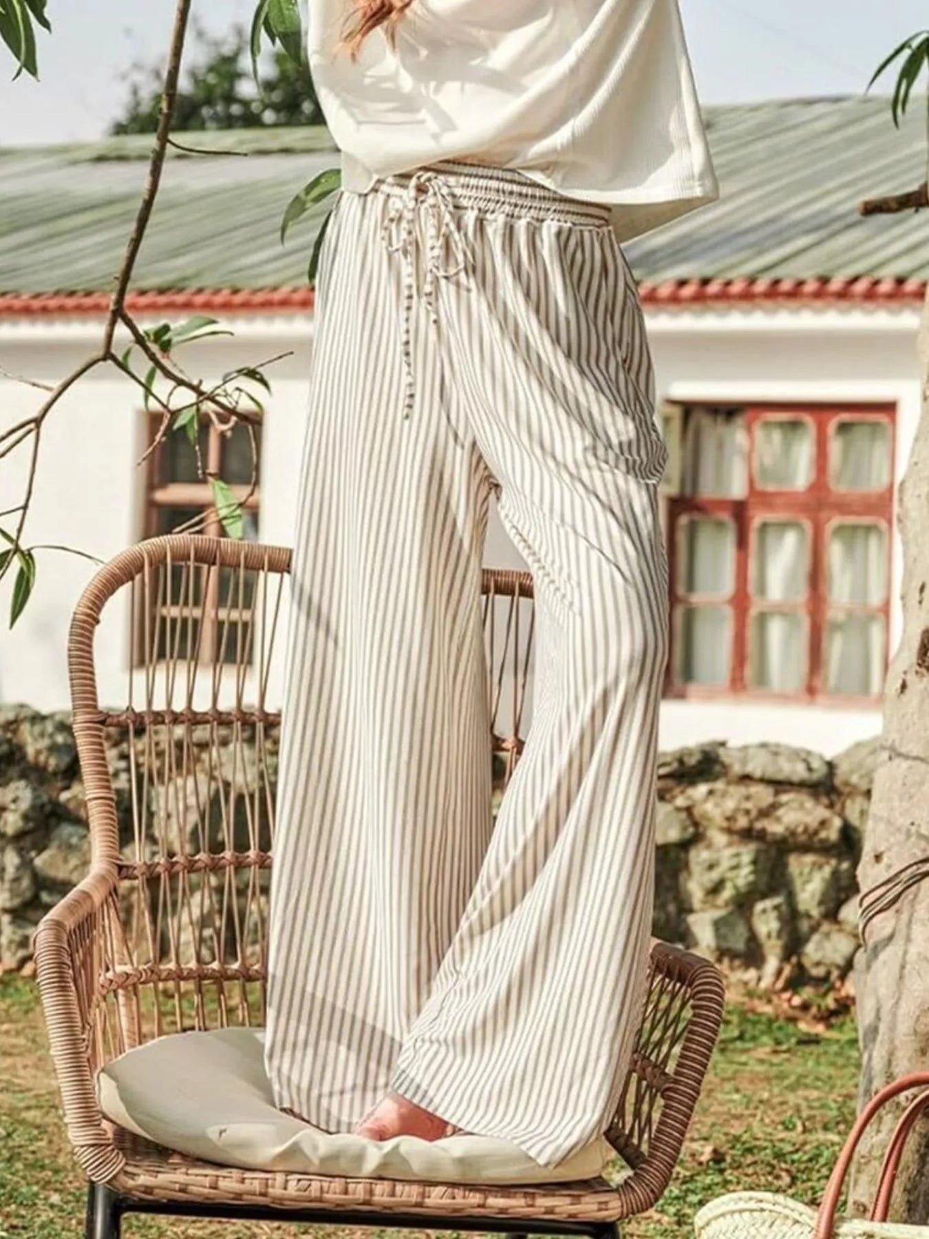 Trendsi Striped Wide-Leg Pants -