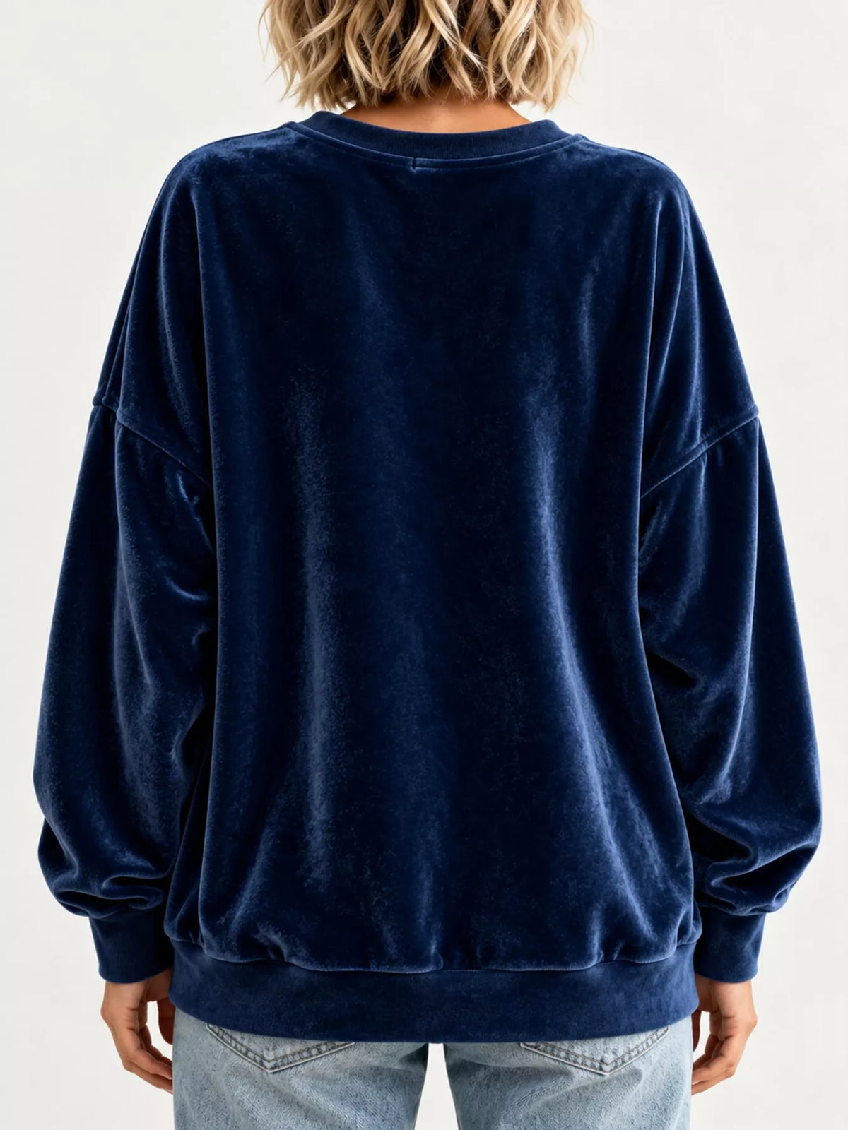 Crew-neck sweatshirt, navy back