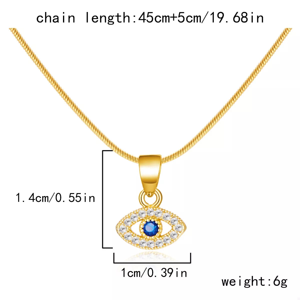 Trendsi 18K Gold-Plated Necklace with Rhinestone Pendant -