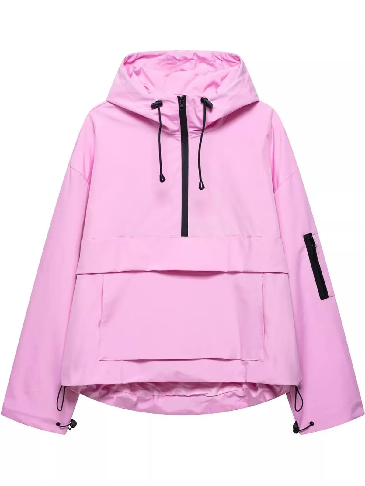 Half-Zip Hooded Anorak Jacket — garment front