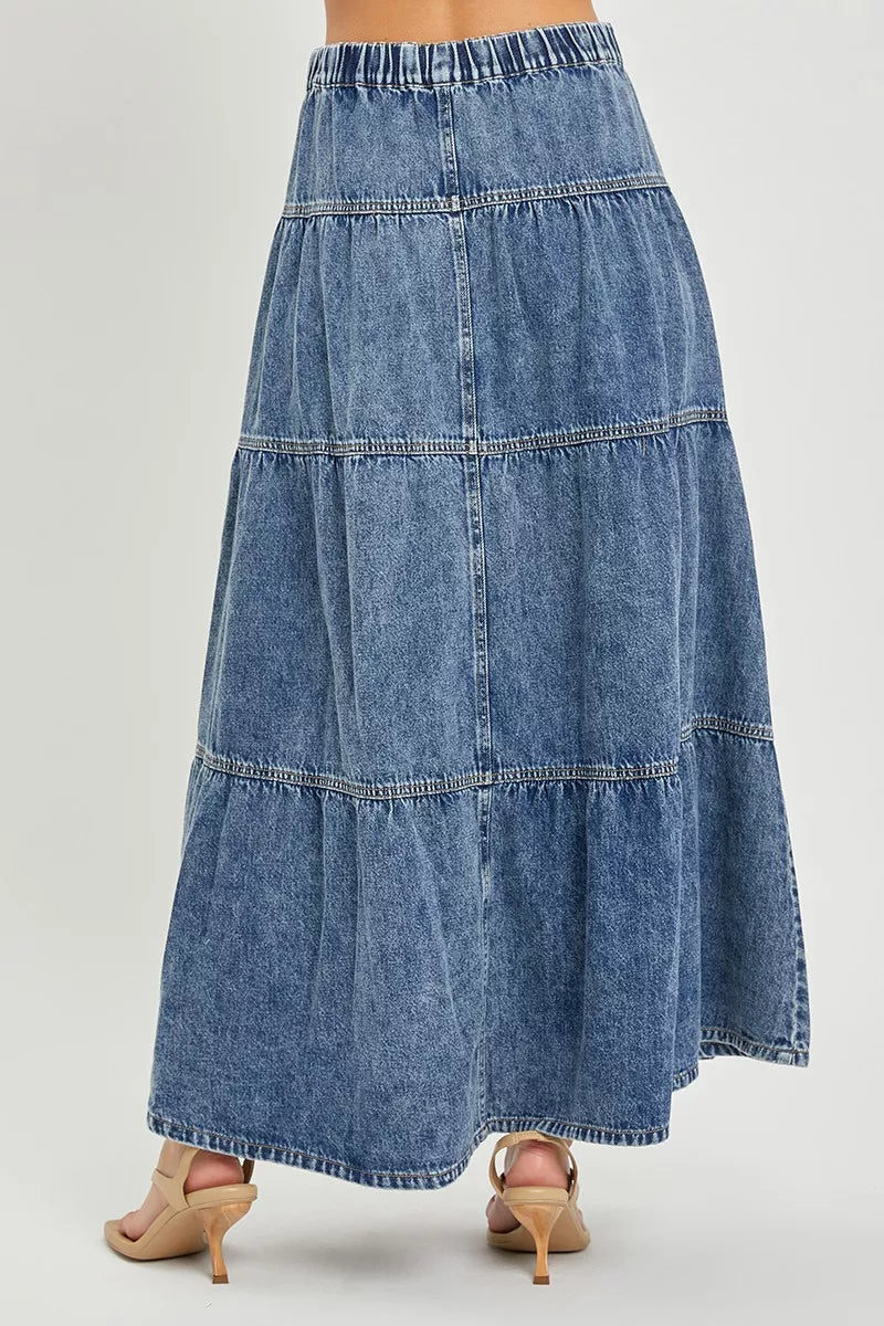 Trendsi RISEN High Rise Ruffle Long Skirts -